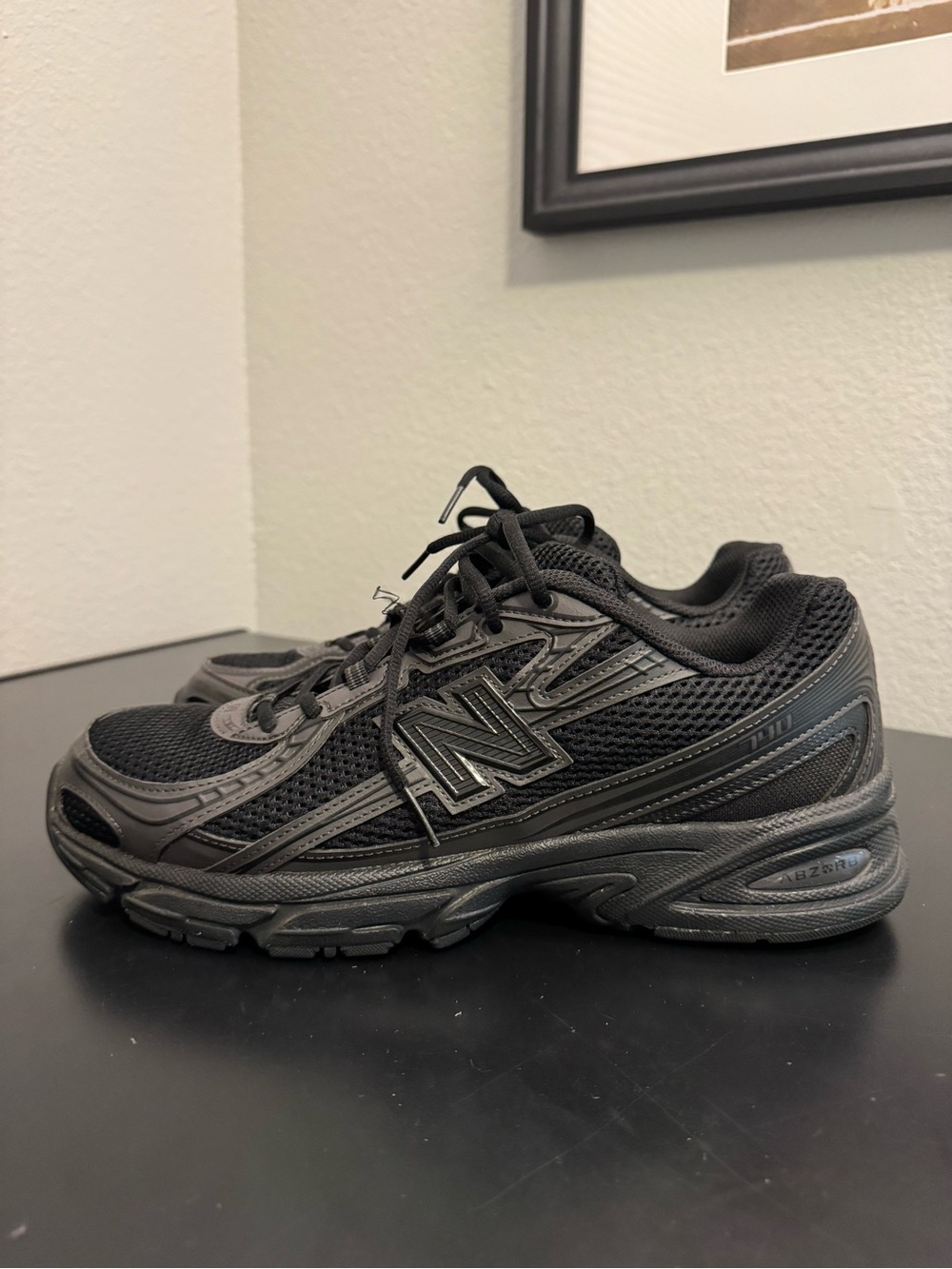 New Balance 740 Running Life Style All Black Sneakers